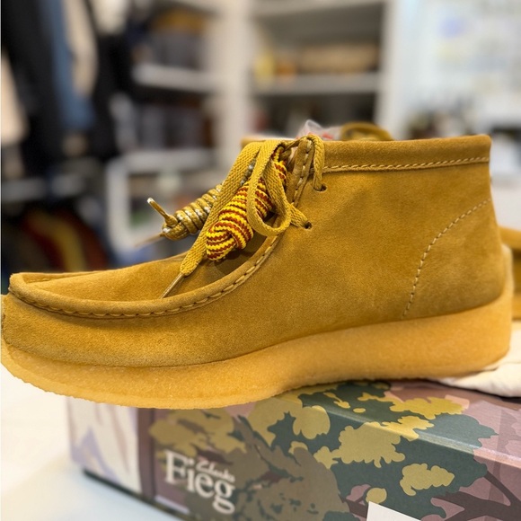 Clarks Mustard Suede Rossendale Shoes main image 9